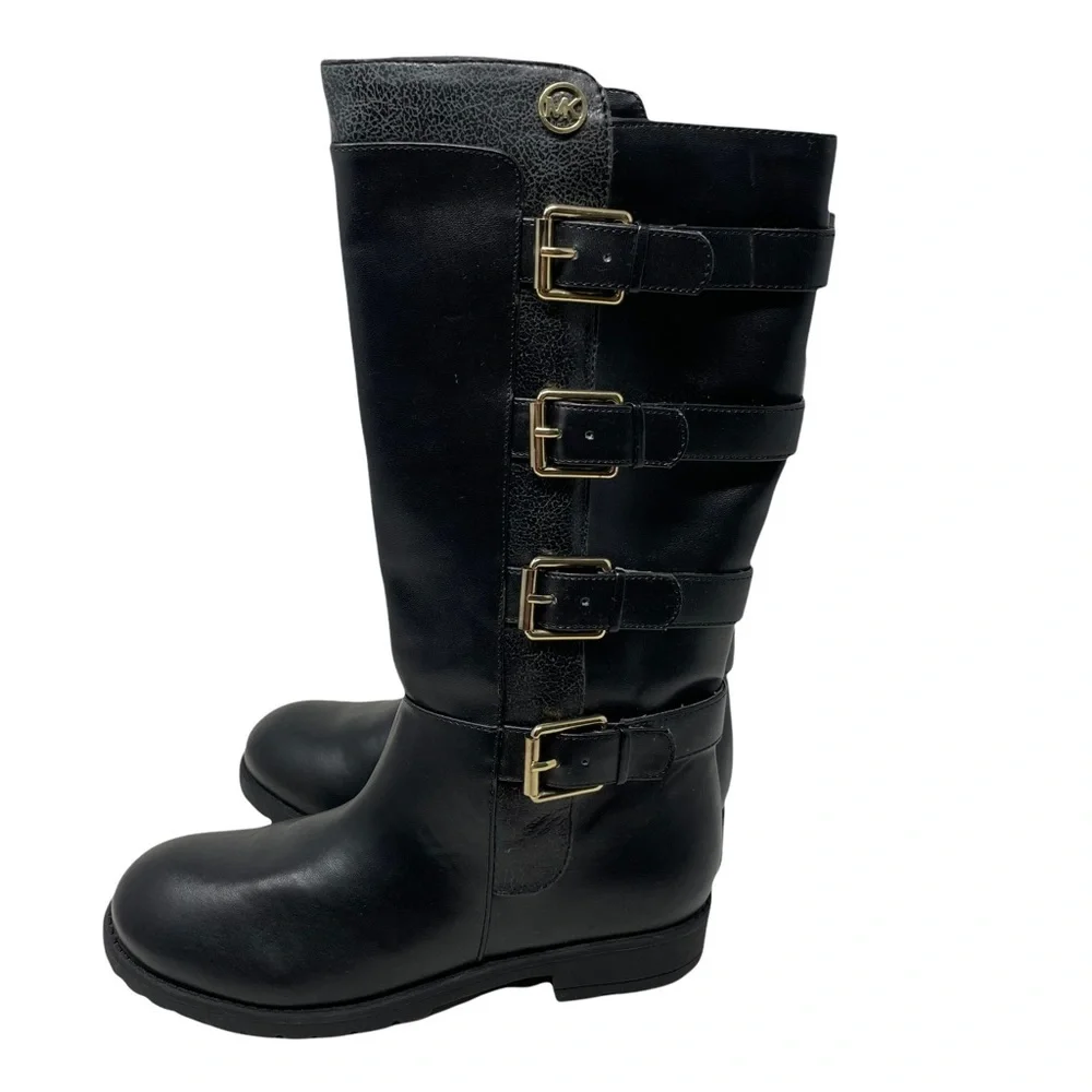Michael kors Dhalia Reece buckle black boots‎ size 4 (girls)